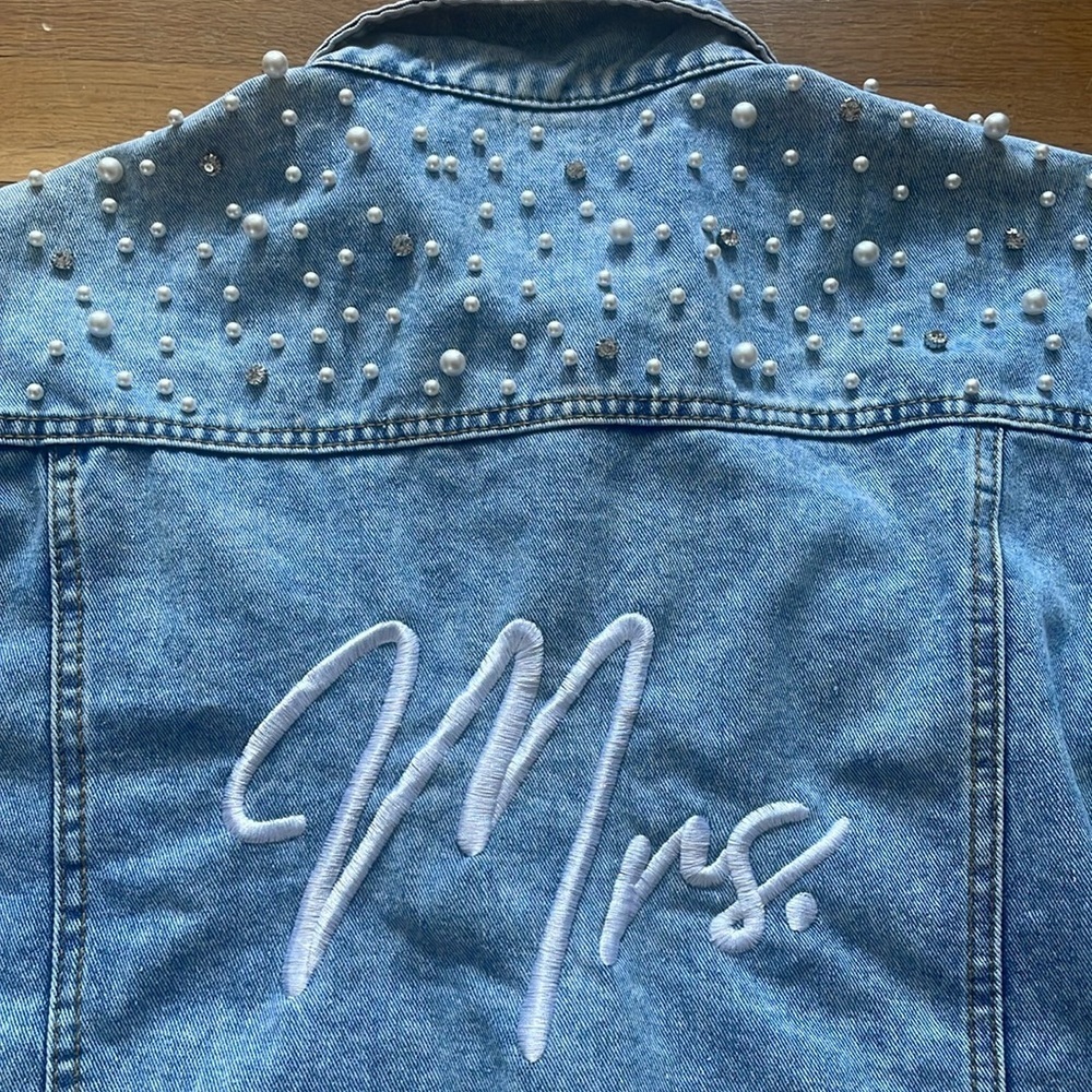 Pearl Embellished Denim Jacket